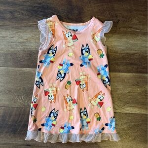 Bluey pajama gown with ruffle sleeves